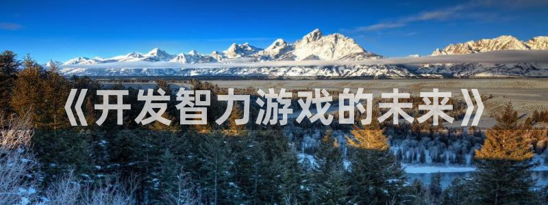 沐鸣娱乐2登录平台：《开发智力游戏的未来》